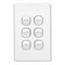 Classic C2000 Series, Flush Switch, 6 Gang, 250VAC, 10A, Standard, Vertical - White Electric