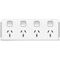 Pro Series, Quad Power Point, Horizontal Mount, 250V, 10A - Extra Vivid White