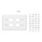 Classic C2000 Series, Switch Grid Plate and Cover, 4 Gang, Less Mechanism, Horizontal Mount - Black