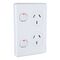 Classic C2000 Series, Switched Socket Outlet, Twin, 250V, 10A, Vertical - White Electric