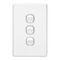 Classic C2000 Series, Flush Switch, 3 Gang, 250VAC, 10A, Vertical - White Electric