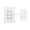 Classic C2000 Series, Switch Grid Plate and Cover, 6 Gang, Vertical Mount - White Electric