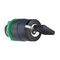 Harmony XB5, Key switch selector head, plastic, black, 22mm, key 455, 3 positions, spring return to center
