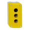 Harmony XALD XALK, Empty control station, plastic, yellow, 3 cut-outs, unmarked, 2 knock-outs for cable entry, UL/CSA certified