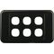 Digitek 6 Gang Wallplate (No Mech) - Black - 05DWP06BK
