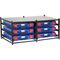Dual Frame assembled c/w 6 Small PC lid Cases- Blue - 33SFD6SA-BL