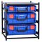 2 Large Drawer Frame + 1 Small Drawer Assembled c/w PC Lid Cases- Blue Blue Cases - 33SFS2L1SA-BL