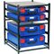 2 Large Drawer Frame + 2 Small Drawer Assembled c/w PC Lid Cases- Blue Blue Cases - 33SFS2L2SA-BL