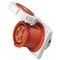 SOCKET, PANEL MOUNTED,STRAIGHT 5P, 400V, 125A, IP67,6H,IEC309
