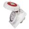 SOCKET, PANEL MOUNTED, ANGLED 5P, 400V, 16A, IP67, 6H,IEC309