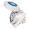 SOCKET, PANEL MOUNTED, ANGLED 3P, 230V, 32A, IP67, 6H,IEC309