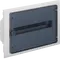 Small distributor,golf,flush,1row,18M,IP40,MS-terminal,ANZ,N+PE,transparent door