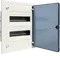 Small distributor,golf,flush,2row,24M,IP40,MS-terminal,ANZ,N+PE,transparent door