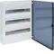 Small distributor,golf,surface,3row,IP40,54M,MS-terminal,ANZ,N+PE,transpare door