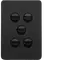 Allure 5 Gang Switch Plate cw mechs MB