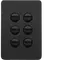 Allure 6 Gang Switch Plate cw mechs MB