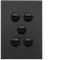 FIN 5 Gang Switch Plate cw mechs MB