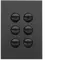 FIN 6 Gang Switch Plate cw mechs MB
