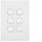 FIN 6 Gang Switch Plate cw mechs MW