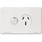 Silhouette 15A socket Horz + shutter MW