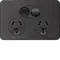 SIL. 10A twin socket Horz+ shutter MB