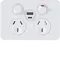 SIL. Twin Socket  + USB A+C  MW