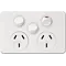 SIL. 10A twin socket Horz + mech MW