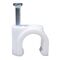 CABLE CLIP, WHITE PLASTIC, FOR 12mm OD CABLE [100]