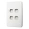 SWITCH PLATE ONLY, NO MECHS 4 GANG WITH COVER, WHITE