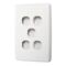 SWITCH PLATE ONLY, NO MECHS 5 GANG WITH COVER, WHITE