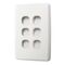 SWITCH PLATE ONLY, NO MECHS 6 GANG WITH COVER, WHITE