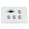 WALL PLATE, VGA PLUS 4, WHITE