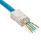 RJ MODULAR PLUG, 8P8C C6 STP PASS THROUGH, SOL & STR [20]PK