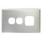 POWERPOINT COVERPLATE SINGLE W/XTRA SW,S/STEEL