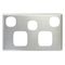 POWERPOINT COVERPLATE DOUBLE W/XTRA SW,S/STEEL
