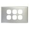 SWITCH COVER PLATE, 6 GANG BRUSHED SSTEEL, SUITS S SERIES