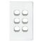 SWITCH, SLIM, VERTICAL, 6 GANG 16A, TWO WAY