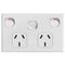 POWER POINT, DOUBLE, 10A WITH EXTRA 16A SWITCH