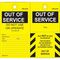 SAFETY TAG, POLY 140 x 75mm OUT OF SERVICE, [100] PK