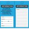 SAFETY TAG, POLY 140 x 75mm INFORMATION, BLUE [25] PK