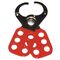 M/STL LOCKOUT HASP, 25mm JAWS RED VINYL COAT, HANG PACK