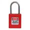 COLOUR CODED PADLOCK, PLASTIC 38mm SHACKLE, RED, HANG PK