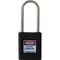 COLOUR CODED PADLOCK, PLASTIC 50mm SHACKLE, BLACK, HANG PK