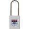 COLOUR CODED PADLOCK, PLASTIC 50mm SHACKLE, WHITE, HANG PK