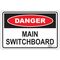 LABEL, 150 x 100mm VINYL DANGER, MAIN SWITCHBOARD [10]
