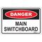 LABEL, 60 x 40mm VINYL DANGER, MAIN SWITCHBOARD [10]