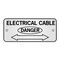 ID, RECTANGLE, SS, 'DANGER' 'ELEC-CABLE' ARROW 150 x 65mm