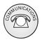 ID CIRCLE, SS,'COMMUNICATIONS' 38mm DIA x 1.6mm