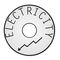 ID CIRCLE, SS, 'ELECTRICITY' 38mm DIA x 1.6mm