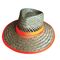 STRAW SUN HAT, LIGHTWEIGHT HI-VIS BAND, LARGE